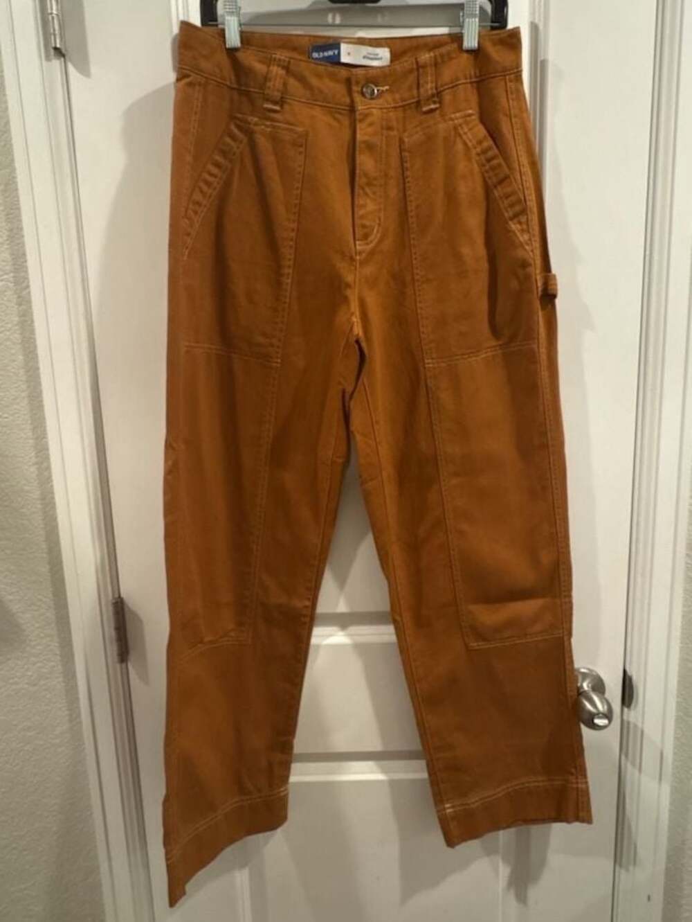 Old Navy High-Rise Utility Straight Pants Size 8 Sly Fox Brown